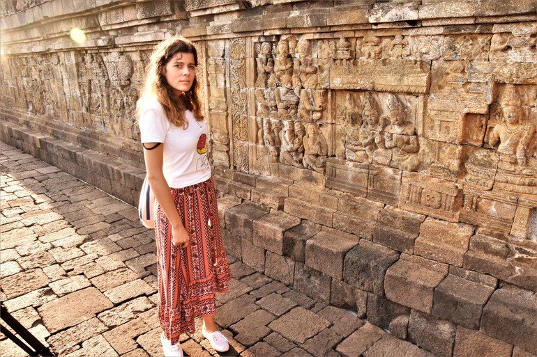 Esther en Borobudur 