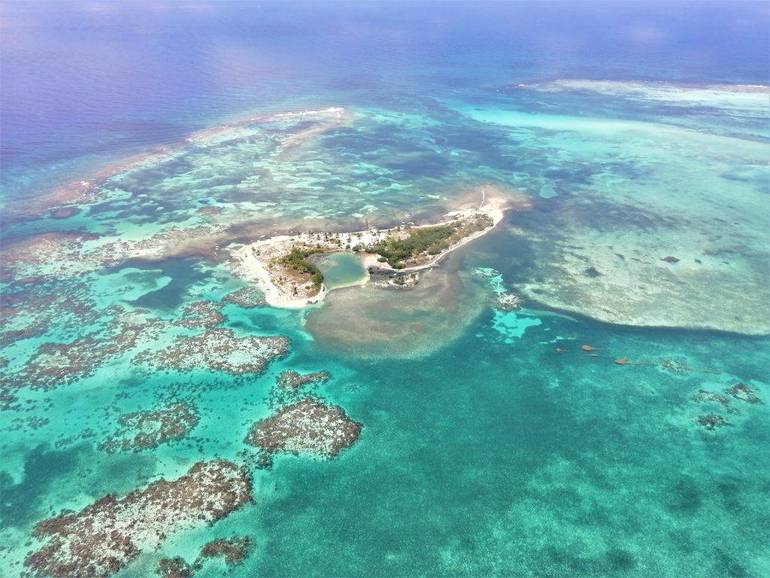 Isla en el arrecife de Belice